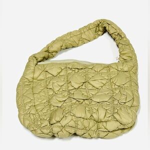 Carlyn Cozy Bag Quilted Matte Olive Green Shoulder Bag